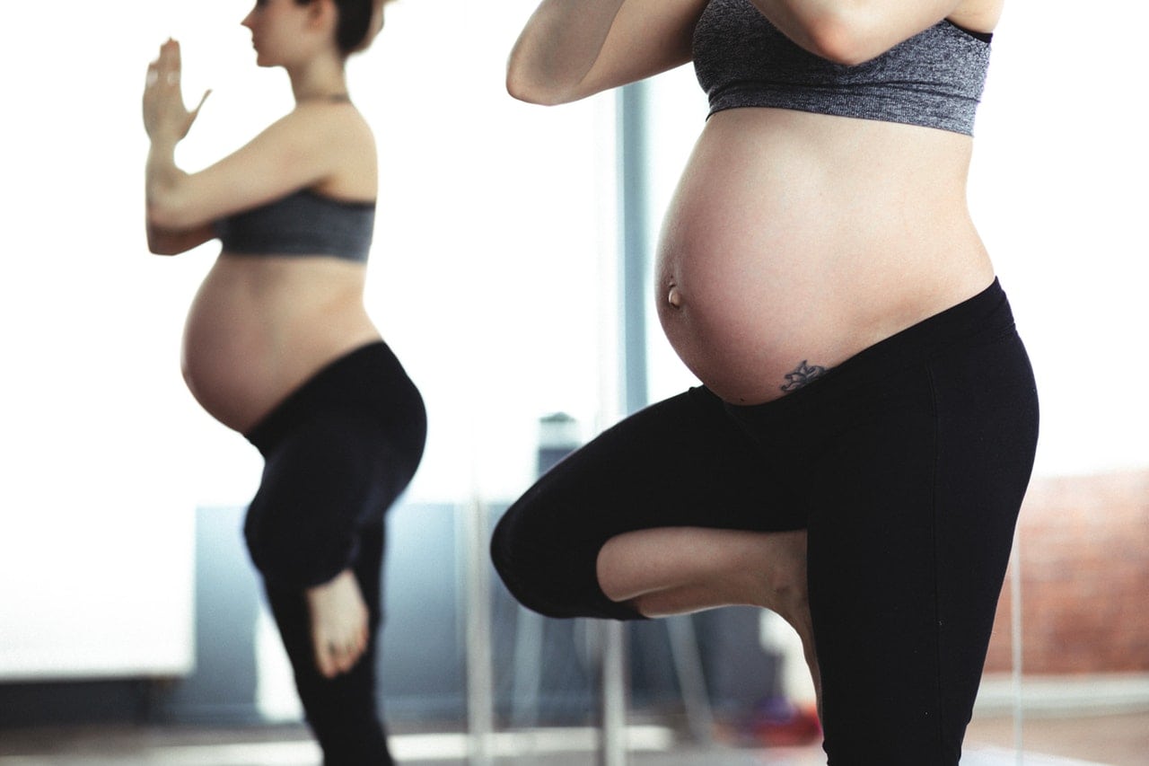 Woman doing kegel exercises during pregnancy