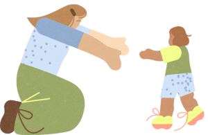 Illustration of parent with open arms