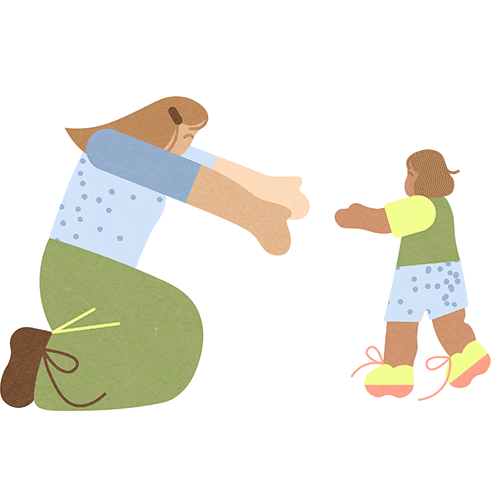 Illustration of parent with open arms