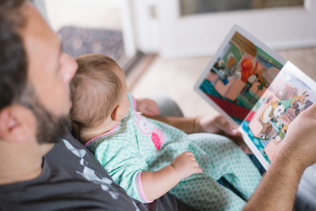 reading with your baby | calming baby down 